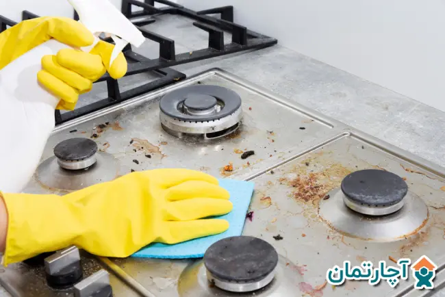 تميز كردن اجاق گاز استيل