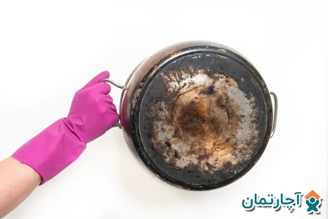 تمیز کردن قابلمه سوخته