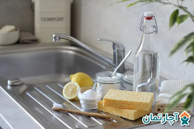 چگونه سینک استیل را تمیز کنیم؟