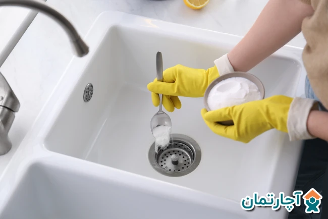 تمیز کردن سینک چینی