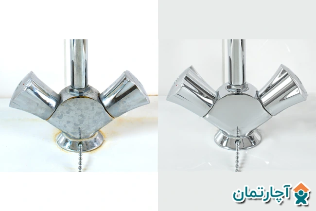 تميز كردن شيرآلات با سركه