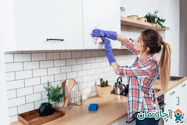 تمیز کردن کابینت ام دی اف