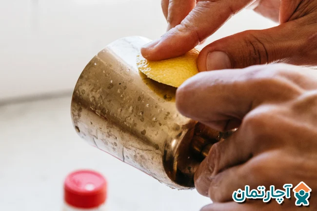 برق انداختن ظروف برنجی با لیمو